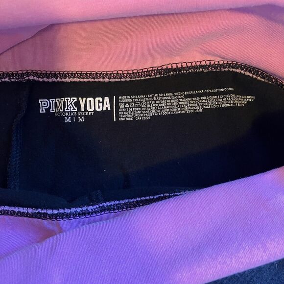 Victoria's Secret Fold Over Yoga Pants Love Pink 7/8 Leggings M Y2K Athleisure - Picture 4 of 4